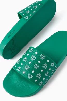 MCM Monogram Print Rubber Slide New Releases