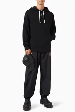 Buy JW Anderson Black Logo Embroidery Hoodie in Cotton For