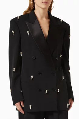 ジャケット Stella Mccartney Embroidered Wool Blend Blazer Stella Mccartney Embroidered birds wool blazer | 453830SFB181000