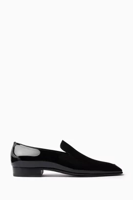 Buy SAINT LAURENT Black Gabriel Loafers in Patent Leather Silk satin For Men Online Ounass Saudi