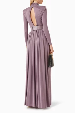 Buy Elisabetta Franchi Purple Embossed-embroidery Maxi Dress in Jersey For  Women Online | Ounass Saudi