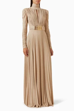 satin strapless long dress Edel Pink Satin Strapless Maxi Dress With Drape – Club L London main image 0