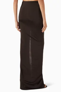 Buy Magda Butrym Brown 3D Floral Applique Maxi Skirt in Jersey For Women Online Ounass Saudi