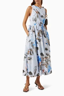 warm midi dresses O'Neill Women's Holly Animal Midi Dress in Warm Sand, Size XL, Nylon/Viscose