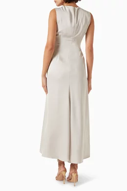 Buy Mossman Neutral Enlighten Me Maxi Dress in Satin For Women Online Ounass Saudi