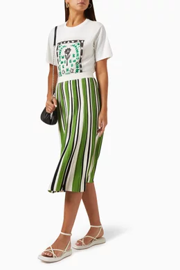 Buy Weekend Max Mara Green Editta Skirt in Viscose-knit For