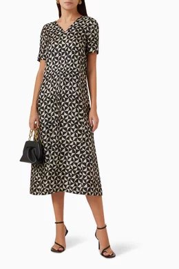 Buy Max Mara Multicolour Quincy Midi Dress in Silk For Women Online |  Ounass Saudi