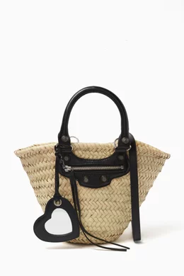 Buy Balenciaga Black Small Le Cagole Basket Shoulder Bag in Raffia Leather For Women Online Ounass Saudi