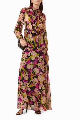 Buy PINKO Multicolour Picche Maxi Dress in Georgette For Women Online |  Ounass Saudi
