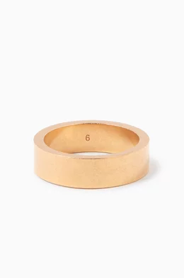 【Maison Margiela】Logo Ring Yellow Gold Buy Maison Margiela Gold Engraved Logo Ring in Yellow Gold