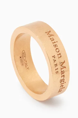 Buy Maison Margiela Gold Engraved Logo Ring in Yellow Gold-plating