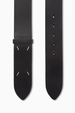 【関税＆送料込み】Maison Margiela Four Stitches Belt Unise Maison Margiela four-stitch grained-leather Belt | Black