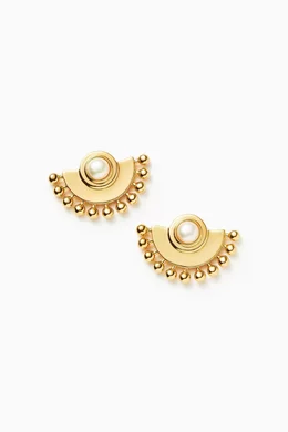 ★MISSOMA★ ZENYU LINK GEMSTONE OPEN STUD EARRINGS MISSOMA Zenyu Link Gemstone Open Stud Earrings in 18ct Gold