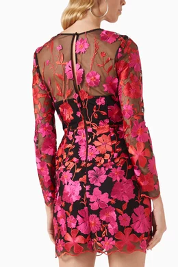 Buy Milly Pink Scottie Floral Embroidered Mini Dress in Lace For Women  Online | Ounass Saudi