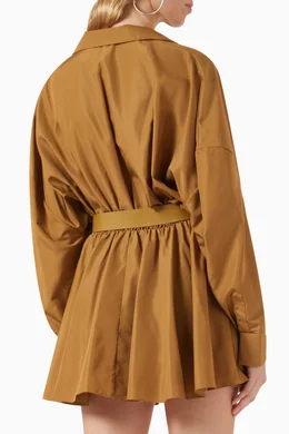 Buy Norma Kamali Brown Super Oversized Boyfriend Shirt Mini Dress in  Polyester For Women Online | Ounass Saudi