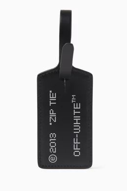 Buy Off White Black Zip Tie Name Tag in Leather For Men Online Ounass Saudi