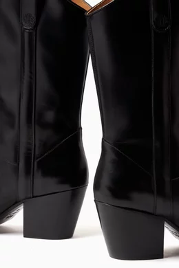 Buy Maje Black Free West Cowboy Boots in Leather For Women Online Ounass Saudi