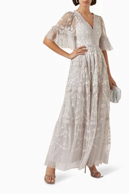 Buy Needle & Thread Grey Araminta Gown in Tulle For Women Online | Ounass  Saudi