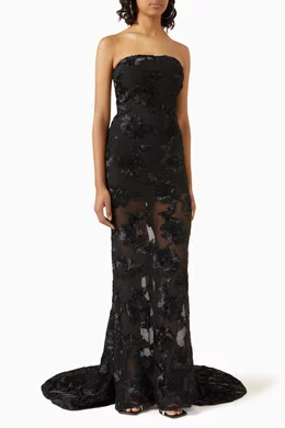 ワンピース ROTATE BIRGER CHRISTENSEN '3D Mesh Maxi' dress ROTATE BIRGER CHRISTENSEN 3d Mesh Maxi Tube Dress in Black