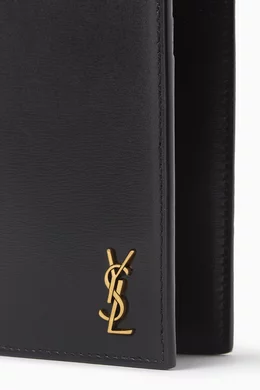 Buy SAINT LAURENT Black Tiny Cassandre Passport Case in