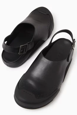 Buy Marni Black Dada Sabot Sandals in Calf Leather & Suede For Men  