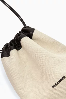 【JIL SANDER+】Drawstring Pouch canvas Jil Sander // Black Drawstring Pouch Bag – VSP Consignment