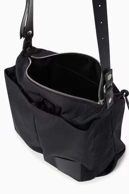 Buy Jil Sander Black Pilot Crossbody Bag in Eco Nylon For Men