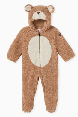 Buy Il Gufo Neutral Bear Face Hoodie Snow Suit in Fleece For