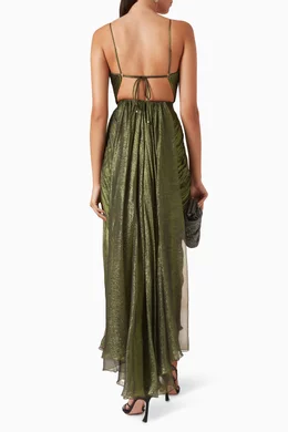 Buy Maria Lucia Hohan Green Regina Draped Dress in Silk For Women Online |  Ounass Saudi
