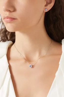 Buy Swarovski Blue Millenia Earrings & Necklace Set in Rhodium