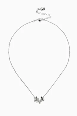 Buy Swarovski Blue Lilia Butterfly Necklace in Rhodium