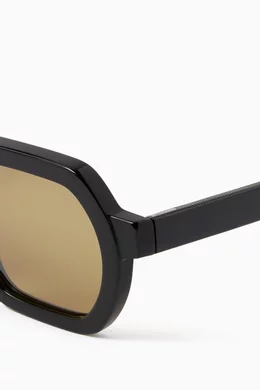 Jimmy Fairly The Darren サングラス The Darren Rectangular Men's Sunglasses in Black | Jimmy