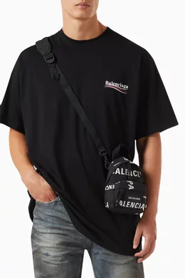 balenciaga mini backpack crossbody bag Buy Balenciaga Black Mini Explorer Backpack in Recycled Nylon For Men  Online