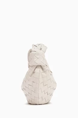 Buy Bottega Veneta White Mini Jodie Top Handle Bag in Intrecciato