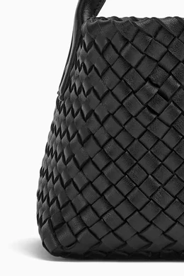 Buy Bottega Veneta Black Mini Cabat Tote Bag in Inteccio
