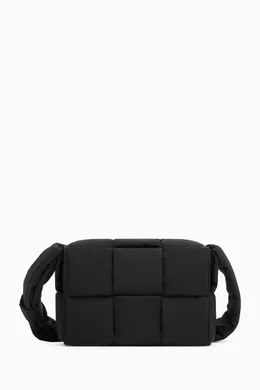 Buy Bottega Veneta Black Small Padded Tech Cassette Bag in