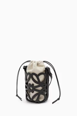 Buy LOEWE Black Anagram Cut-out Pocket Pouch in Classic