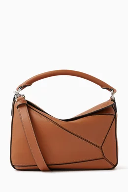 Buy LOEWE Brown Small Puzzle Bag in Classic Calfskin For Women