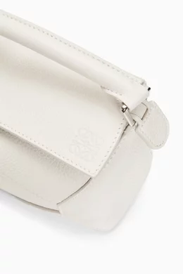 Buy LOEWE White Mini Puzzle Bag in Soft Grained Calfskin For Women