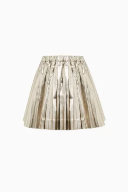 White metallic pleated skirt outlet