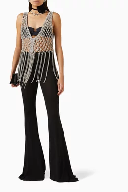パンツ GIUSEPPE DI MORABITO all-over crystal pants (061PAC237 62) Giuseppe Di Morabito crystal-embellishment Trousers | Purple