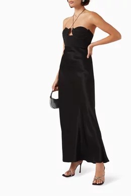Buy Anna October Black Sarah Midi Dress For Women Online | Ounass Saudi