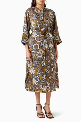 Max Mara STUDIO プリントシルクシュミジェドレス svelto Max Mara Studio】[SVELTO] プリントシルクシャツドレス