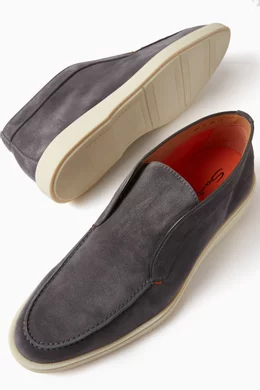 Buy Santoni Grey Digits Slip on Desert Boots in Suede For Men Online Ounass Saudi