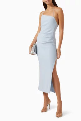 maggy london asymmetric dress ASYMMETRICAL MIDI DRESS NAVY BLAZER / Standard / 18 main image 1