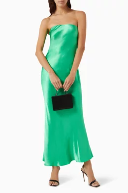 green emerald velvet dress Bec And Bridge Julieta Silk Maxi Dress in Green main image 1