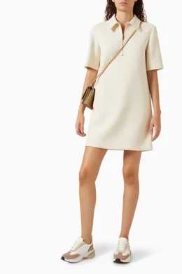 Buy Tory Burch White Mini Polo Dress in Crepe For Women Online Ounass Saudi