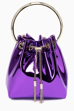 Buy Jimmy Choo Purple Bon Bon Handbag in Mirror Fabric For Women Online Ounass Saudi