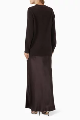 chinese dress ladies Christopher Esber Green Shoulderless Cashmere Monument Dress