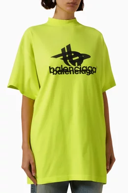 Buy Balenciaga Yellow Layered Sports Oversized T-shirt in Jersey